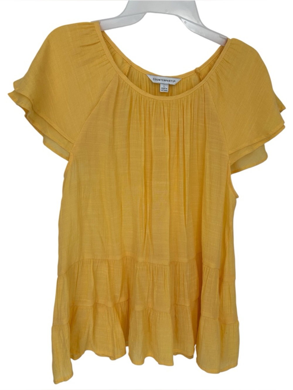 Counterparts Sunshine Tiered Flutter Sleeve Top